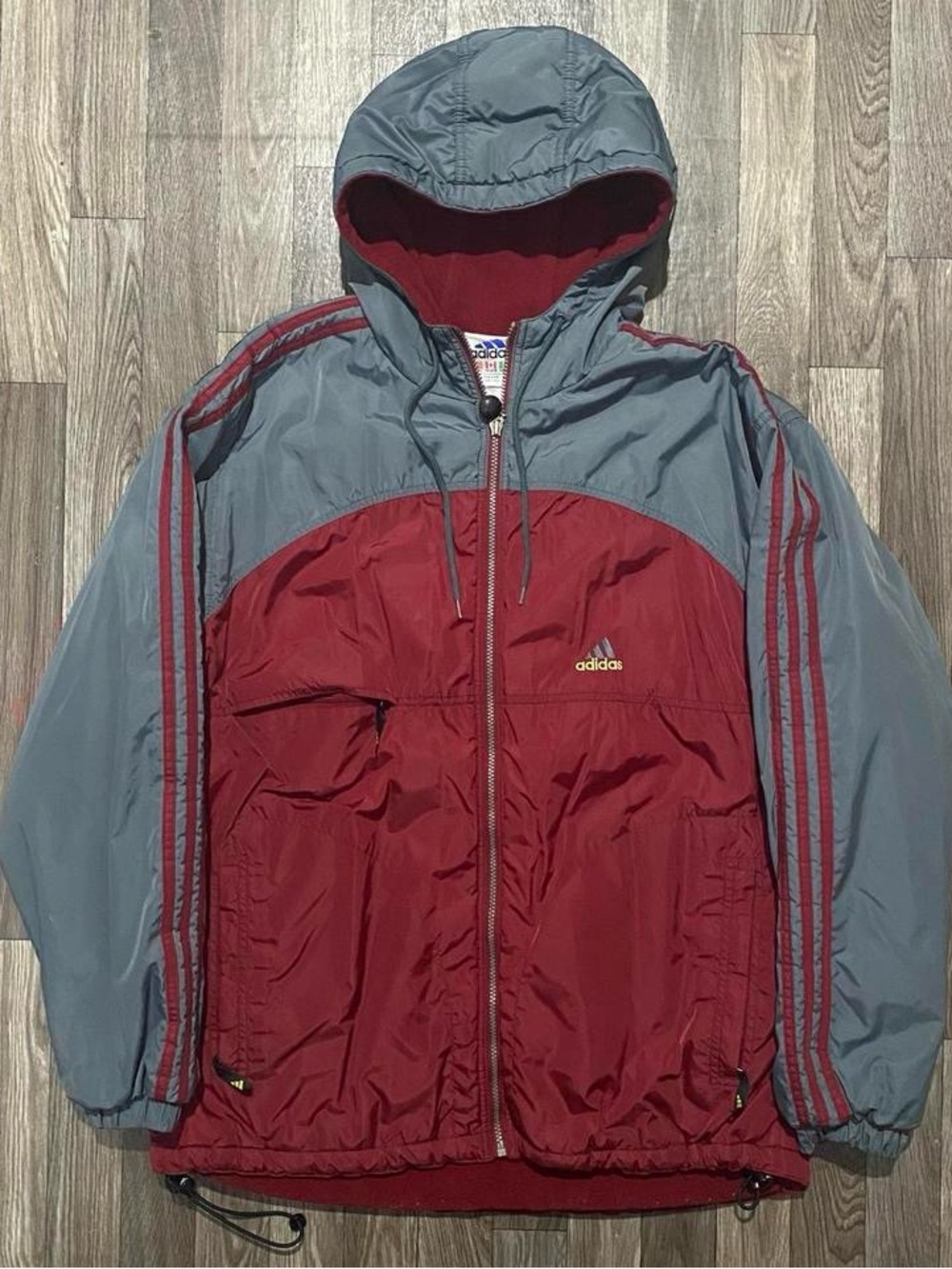 Vintage  Burgundy/Grey Adidas Winter Jacket